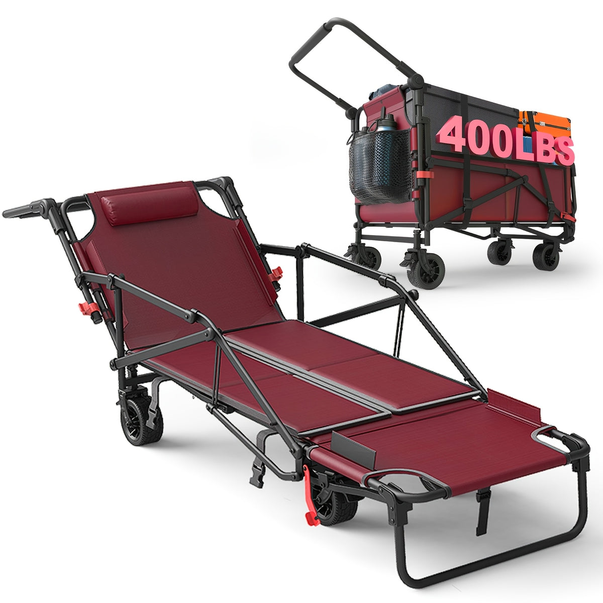 FOLVENA - Convertible Wagon Chair for Mobile Outdoor Comfort