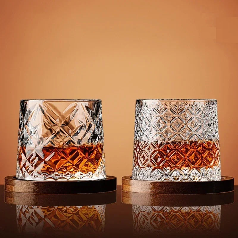 SWIRLUNE - Crystal Whiskey Glass Set for Effortless Aroma Swirling