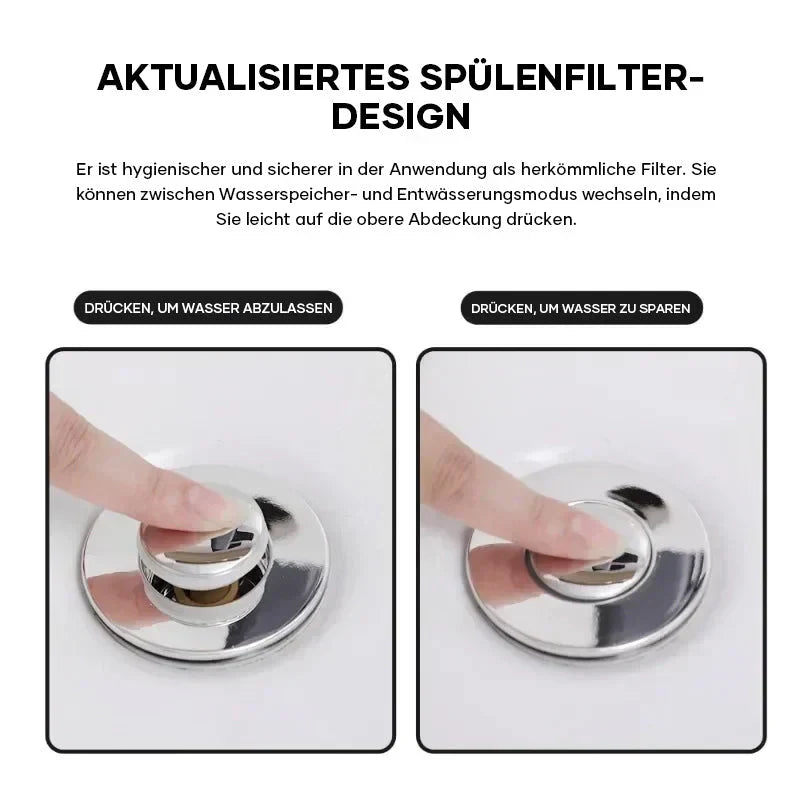 DRAIVEL - Polished Pop-Up Drain Stopper That Traps Hair and Prevents Clogs