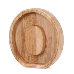 LETTRIVA - Wooden Letter Coin Bank for Visible Saving Progress