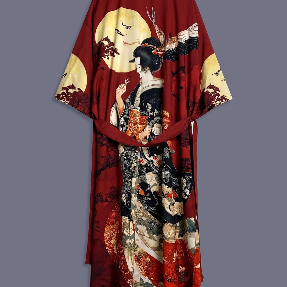 KAVYORI - Satin Kimono Cover-Up for Effortless Layered Style