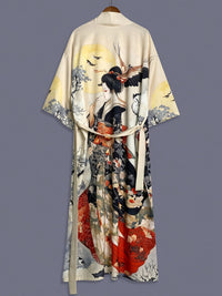 KAVYORI - Satin Kimono Cover-Up for Effortless Layered Style