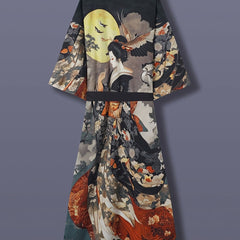 KAVYORI - Satin Kimono Cover-Up for Effortless Layered Style