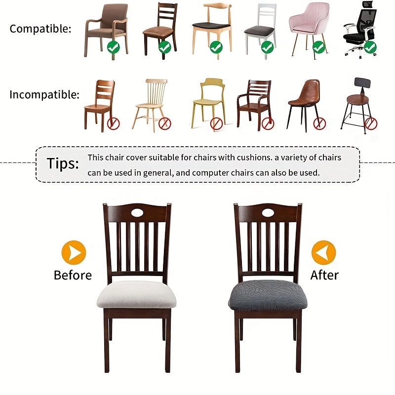 JACQURENEW - Stretch Jacquard Chair Covers for Statement Dining Seating