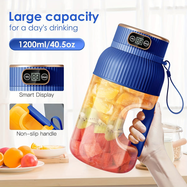 Fruit Juicer, Portable Multifunctional Drink Cup, Upgraded 10-Blade Large Capacity Portable Juicer, Multifunctional Juicer Blender Suitable for Vegetables, Fruits, And Smoothies, Rechargeable Juicer, Suitable for Sports, Travel