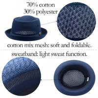 Summer Breathable Mesh Pork Pie Hat