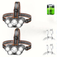 GLEVARO - Rechargeable 5-LED Headlamp for Hands-Free Outdoor Light