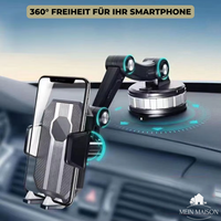Handyhalterung Auto GripTech | Starke Saugnapf-Haftung | 360° Rotation | Einhandbedienung