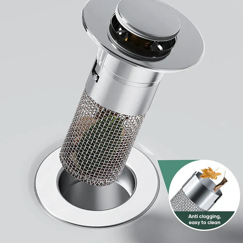 DRAIVEL - Polished Pop-Up Drain Stopper That Traps Hair and Prevents Clogs