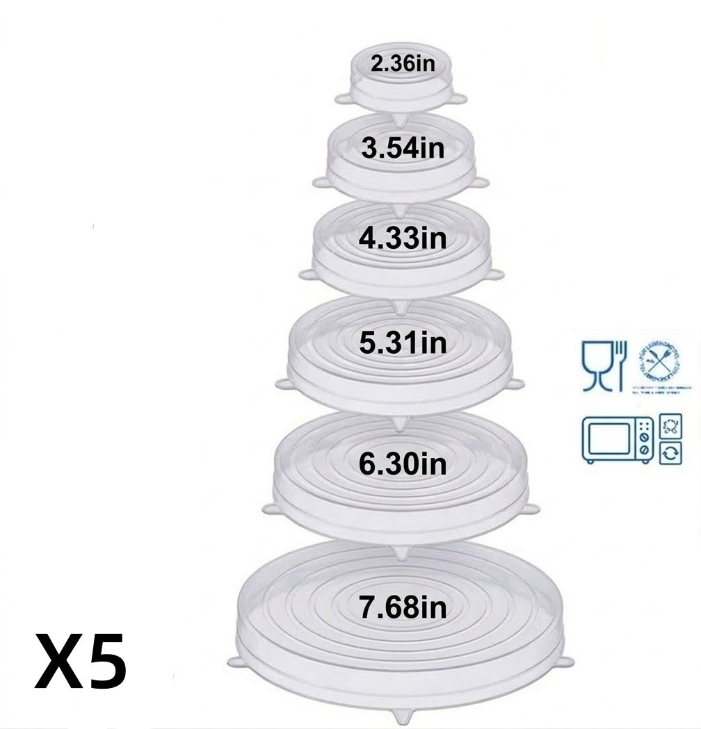 ECOCOVER - Stretchable Silicone Lids for Fresher Food Storage