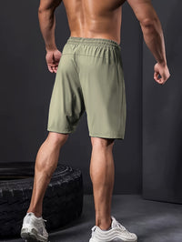 Men'S High-Elasticity Summer Shorts with Drawstring Waist And Zipper Pockets - Navy Blue, Casual Outdoor And Fitness Gear, Breathable Nylon-Spandex Blend, Ideal for Gym, Hiking And Daily Wear, Outdoor Shorts|Drawstring Shorts|Durable Shorts