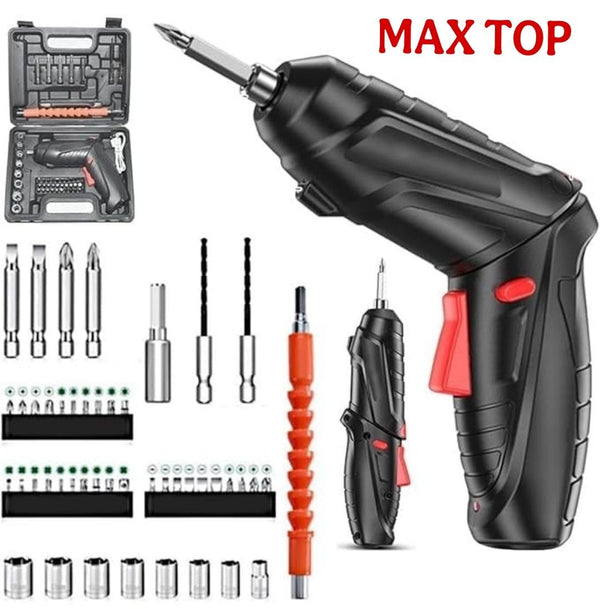 Max Top 47-in-1 Electric Screwdriver Set | Cordless Drill Driver Machine | Portable DIY Repair Tool Kit