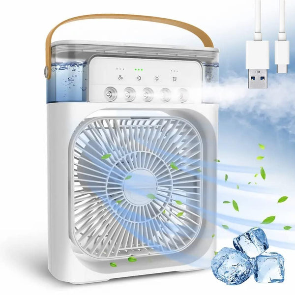 Portable Mini Air Cooler Fan | 3 Speed USB Personal Cooler| Timer & Spray Modes
