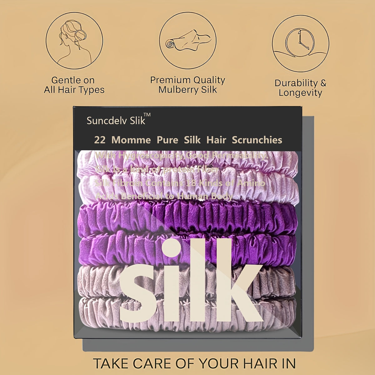 TRESYVA - Silk Scrunchie Set for Gentle, Friction-Reducing Styling