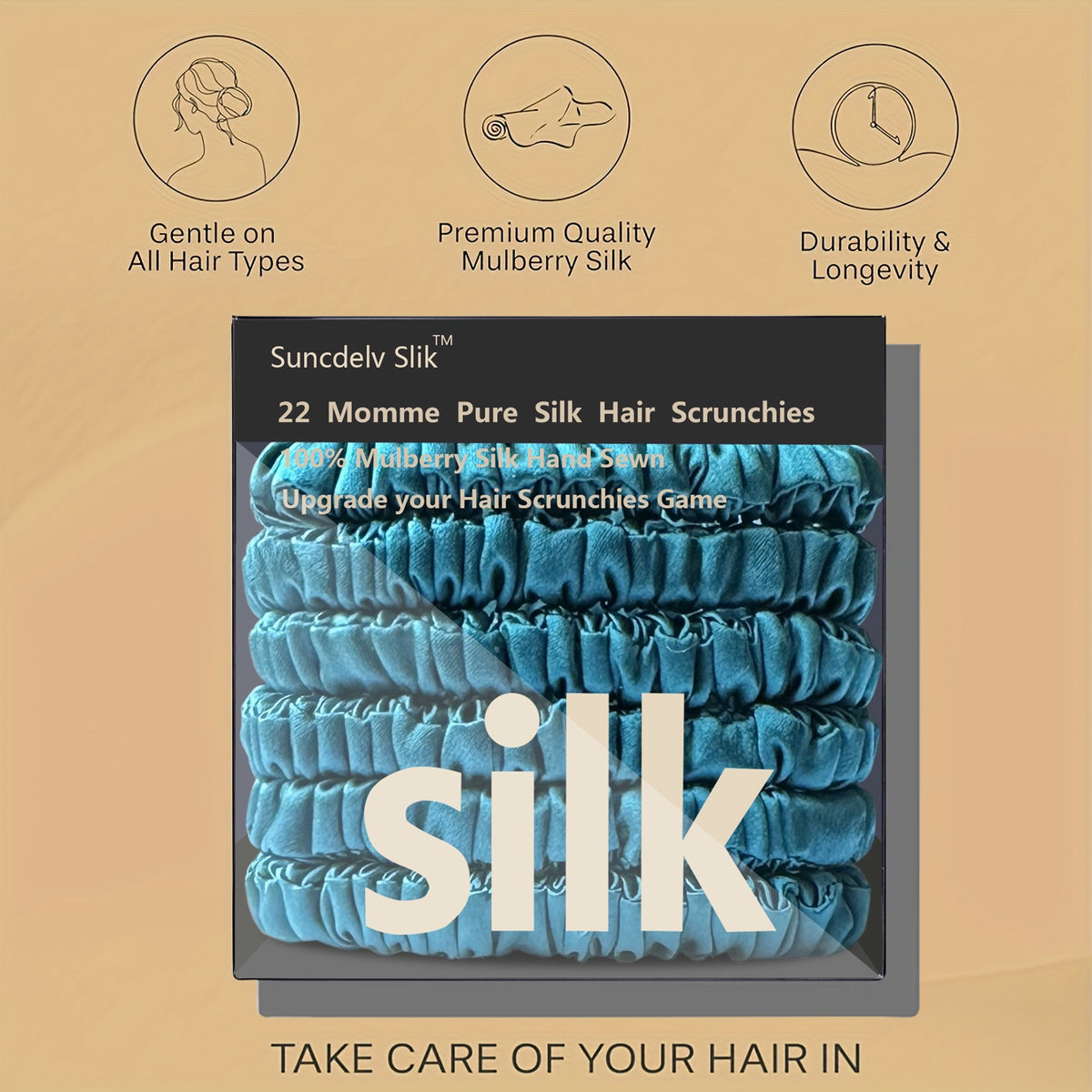 TRESYVA - Silk Scrunchie Set for Gentle, Friction-Reducing Styling