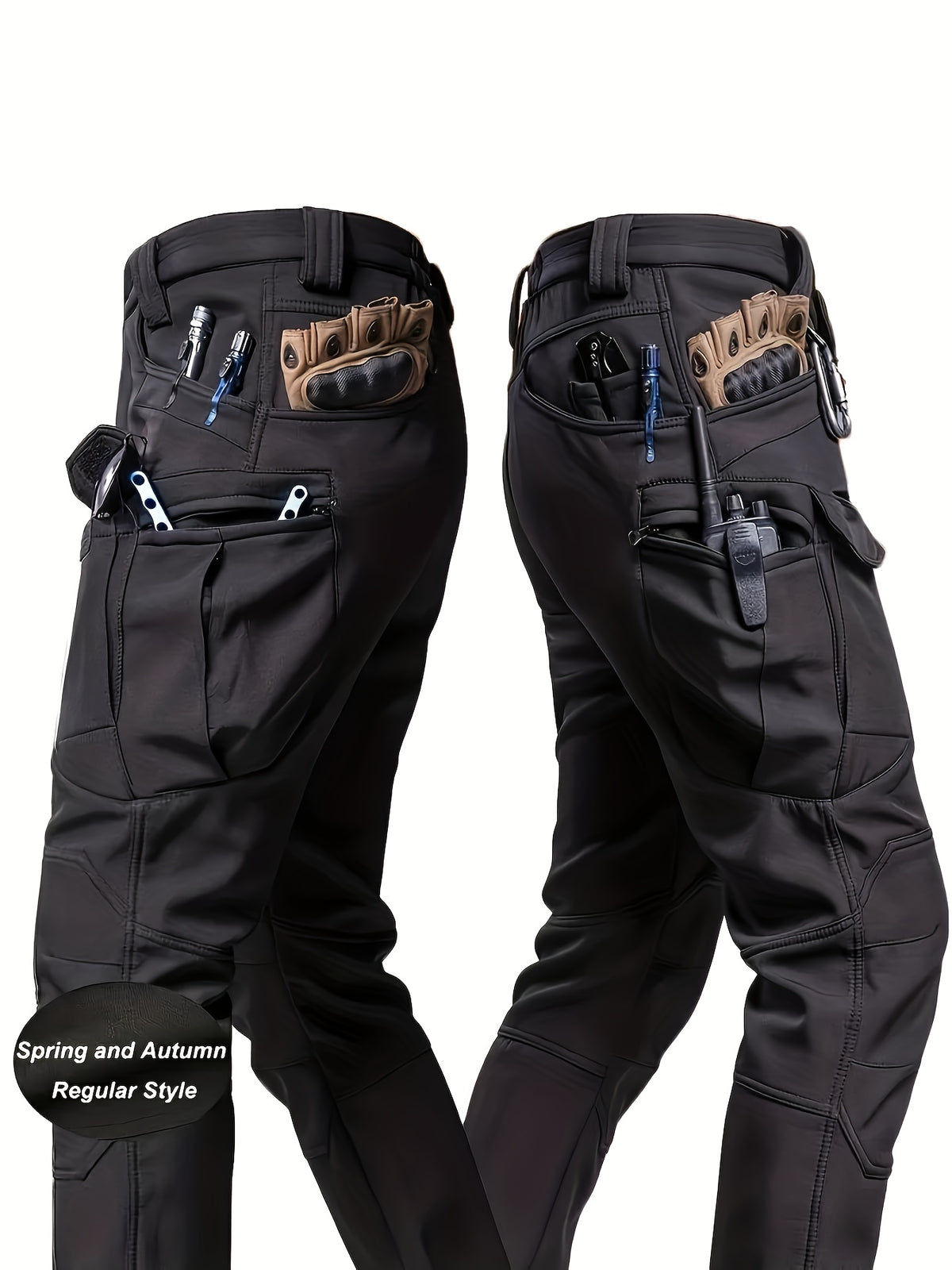 ROVEXIL - Men's Stretch Cargo Pants for Flexible Pocket Storage
