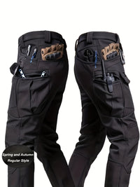 Men's Tactical Cargo Pants - Stretch Fabric with Multiple Pockets, Regular Fit, Machine Washable - Elastic Waist for Everyday Comfort - Durable Outdoor Hiking and Casual Workwear - Casual Cargo Pants