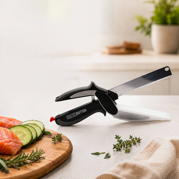 VOLAN- 2-in-1 Kitchen Scissors – Cut Food Faster With Less Mess