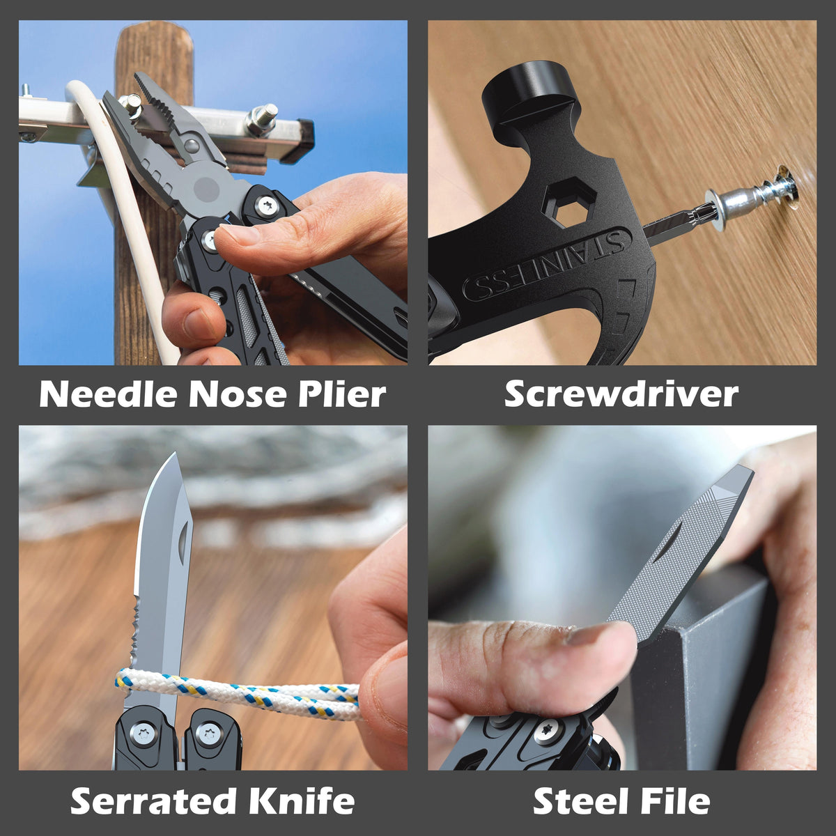 HAMVEXA - 14-In-1 Hammer Multitool for Quick Outdoor Repairs