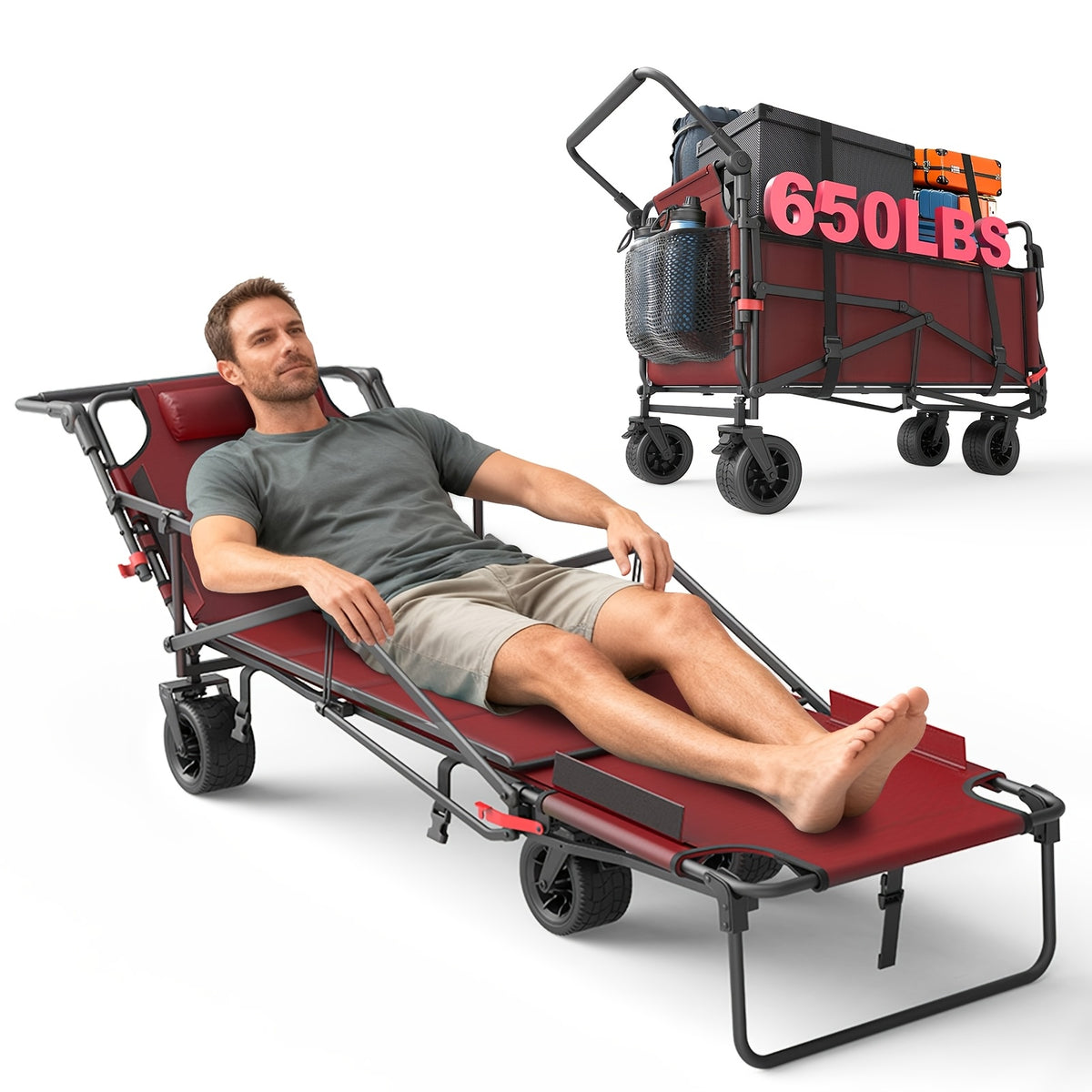 FOLVENA - Convertible Wagon Chair for Mobile Outdoor Comfort