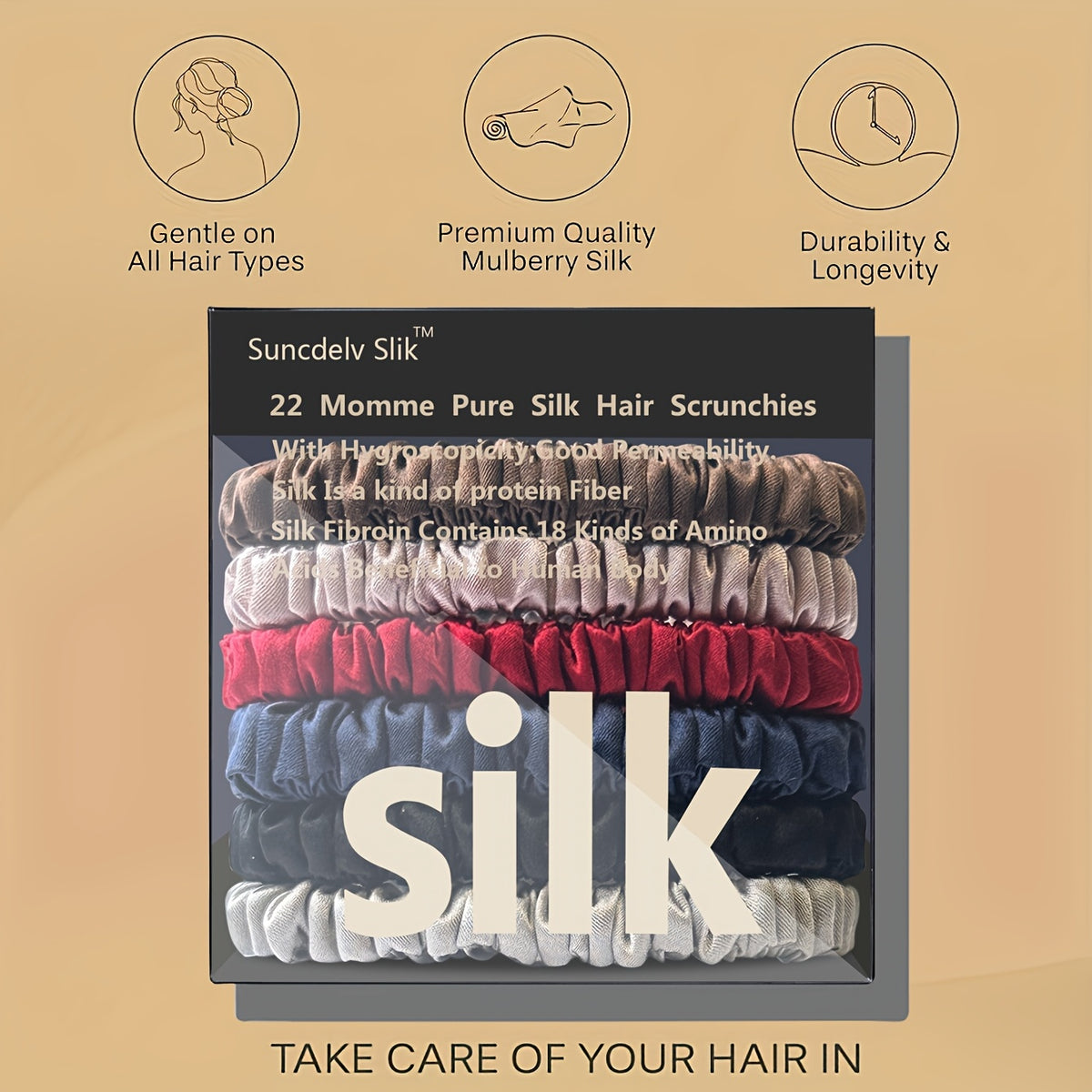 TRESYVA - Silk Scrunchie Set for Gentle, Friction-Reducing Styling
