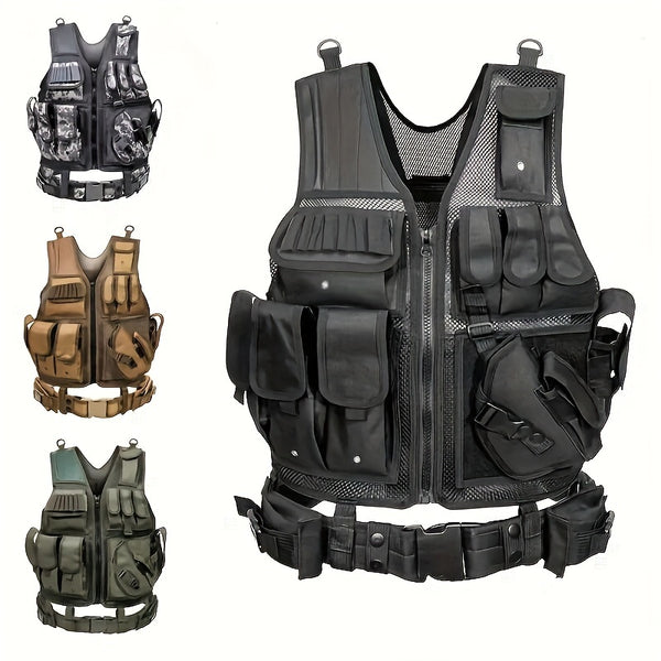 Quick Release Multi-Functional Breathable Vest for Outdoor Adventure, Camping, Hiking, Fishing, Training