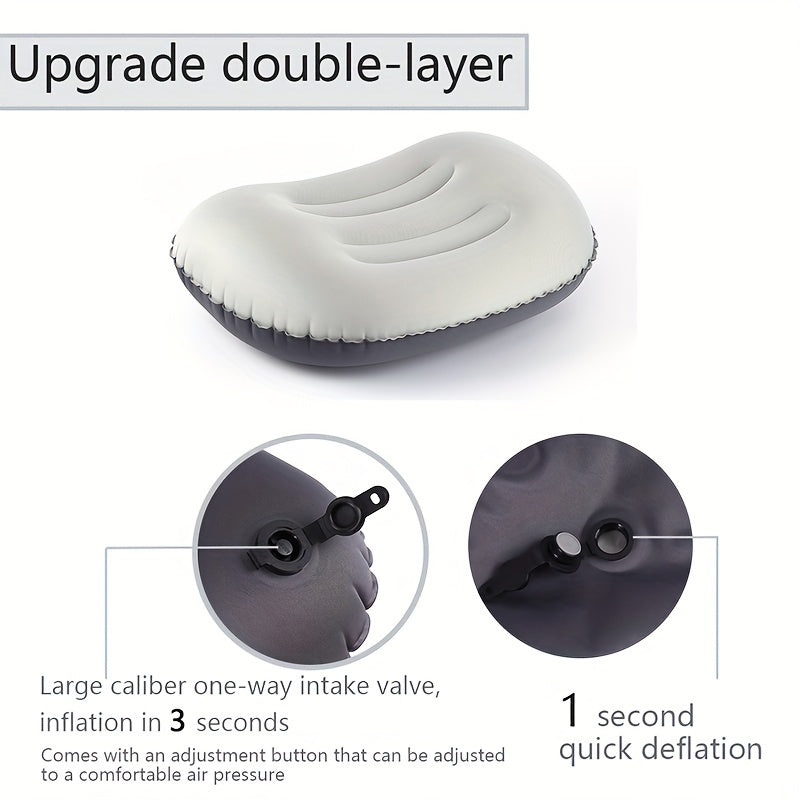 AIRREST - Inflatable Travel Pillow for Colorful Curved Support