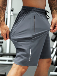 Men'S High-Elasticity Summer Shorts with Drawstring Waist And Zipper Pockets - Navy Blue, Casual Outdoor And Fitness Gear, Breathable Nylon-Spandex Blend, Ideal for Gym, Hiking And Daily Wear, Outdoor Shorts|Drawstring Shorts|Durable Shorts