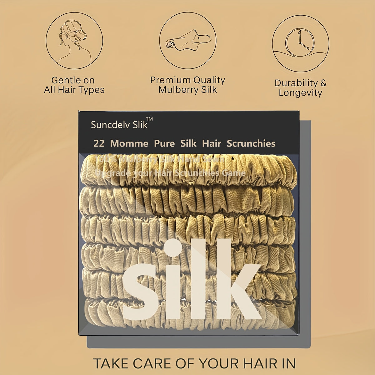 TRESYVA - Silk Scrunchie Set for Gentle, Friction-Reducing Styling
