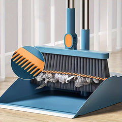 BRISTORA - Rotating Broom and Dustpan Set for Bend-Free Cleaning