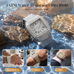 GLIMVIA - Square Rhinestone Watch That Adds Sparkle to Any Look