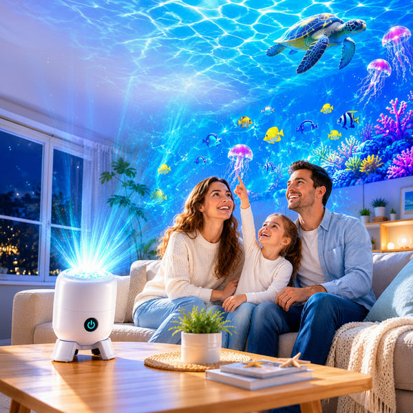 RIPPLELIGHT – Rotating LED Ambient Projector for Calming Atmospheres
