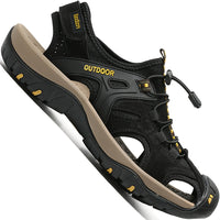 Men'S Leather Sandals for Men Fisherman Men'S Black Brown Grey Size Summer Shoes Male Hiking Shoe Man Casual