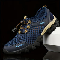 Mesh Shoes, Rubber Thick Sole, Handcrafted Cold Glue Shoes, Outdoor Casual Athletic Men'S Shoes