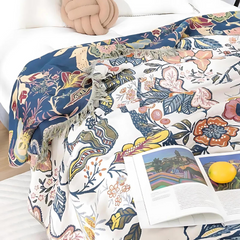 FLORAVYN - Reversible Floral Cotton Throw That Elevates Any Sofa