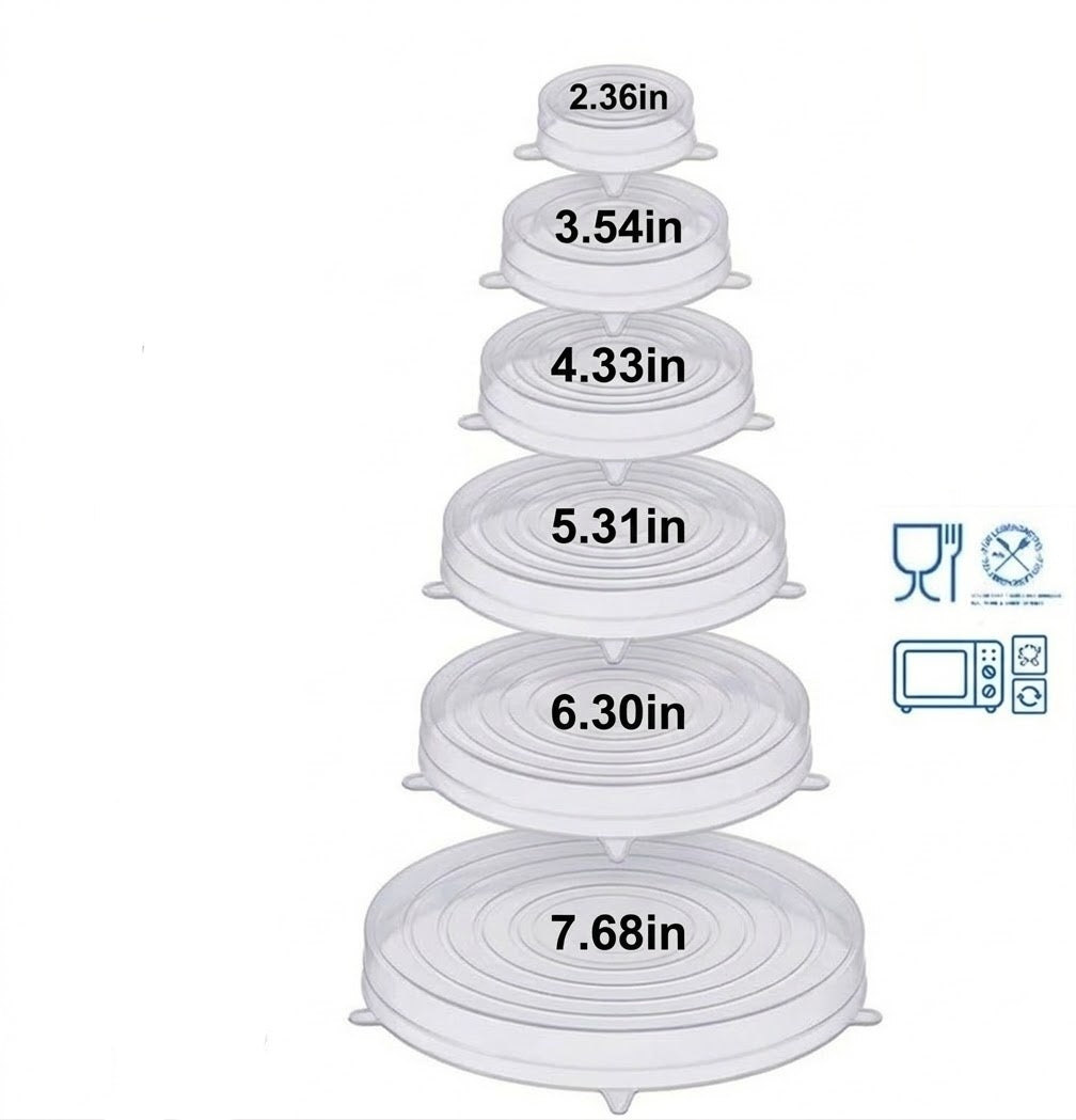 ECOCOVER - Stretchable Silicone Lids for Fresher Food Storage