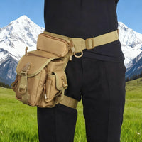Men's Tactical Waist Bag Leg Hanging B Type Cross Leg Belt Outdoor Riding Hiking Thigh Bag