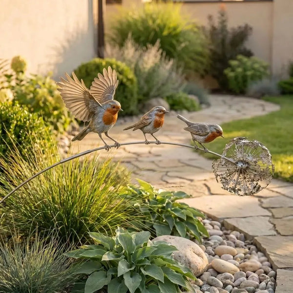 NATUREPERCH – Robin Garden Ornament for Patios, Gardens, and Walkways