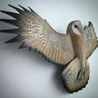 NOCTYRA - Handcrafted Wood Owl Wall Art for a Striking Focal Point