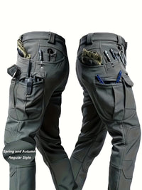 Men's Tactical Cargo Pants - Stretch Fabric with Multiple Pockets, Regular Fit, Machine Washable - Elastic Waist for Everyday Comfort - Durable Outdoor Hiking and Casual Workwear - Casual Cargo Pants