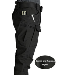 Spring/Autumn Style Men's Tactical Cargo Pants, Slightly Stretch Fabric, Soft and Breathable, Multi-Pocket, Suitable for Casual Outings, No Belt