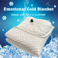 Emotional Cooling Blanket for Relaxation - Soundwave Technology Embossed Striped Design with Ball Accents, Breathable Lightweight Summer Throw, Machine Washable Wrinkle-Resistant Multi-Use Blanket And Shawl in White And Grey, Random Color
