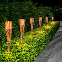 FLAMEGLOW – Solar Bamboo LED Lights for Outdoor Ambiance