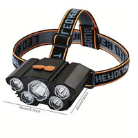 GLEVARO - Rechargeable 5-LED Headlamp for Hands-Free Outdoor Light