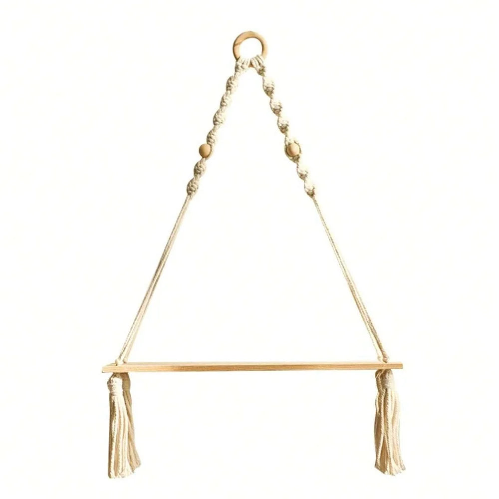 MACRIVA - Macrame Hanging Shelf for Displaying Plants and Decor