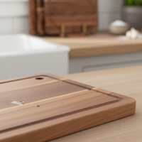 ACAVORA - Acacia Cutting Board Set for Tidy Prep and Sculptural Storage