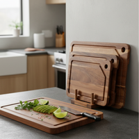 ACAVORA - Acacia Cutting Board Set for Tidy Prep and Sculptural Storage