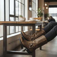 FORGEDSTEEL – Robust men's boots with harness and waterproof leather