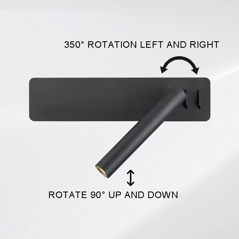 TWIRLLITE - Rotatable Wall Lamp for Focused Bedside Reading