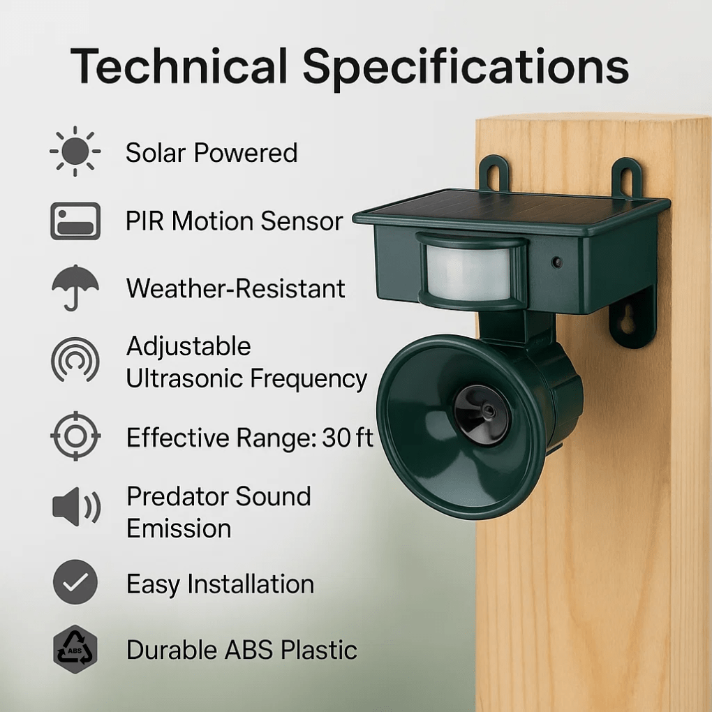 ORNIVEX - Solar Motion Bird Repeller That Protects Outdoor Furniture